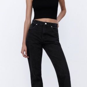 NWT Zara High-Rise Full Length Flare Pant Denim USA 6